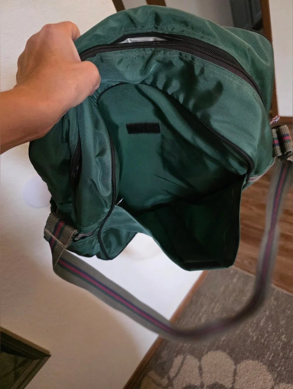 Coleman Green Messenger Bag with Tan Accent